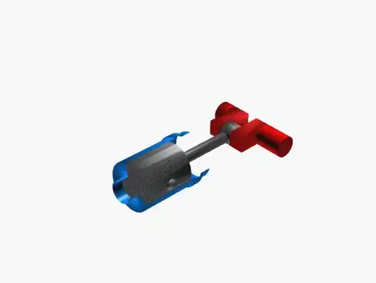 A rotating crankshaft and a piston move in harmony