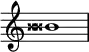 {
\override Score.TimeSignature #'stencil = ##f
\relative c'' {
\clef treble \time 1/1 \tweak Accidental.stencil #ly:text-interface::print \tweak Accidental.text \markup { \concat { \doublesharp \doublesharp}} bis1
} }