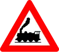 A43: Ungated railroad crossing ahead