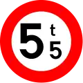 C21: No entry for drivers of vehicles that exceed the weight indicated on the sign