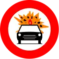 C24b: No entry for drivers of vehicles transporting flammable or explosive goods, as defined by the minister of transportation
