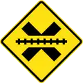 PI-1aRailway crossing ahead without gates or barriers