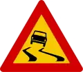 Slippery road when wet