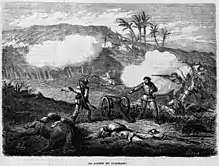 Image 16Depiction of an engagement between Cuban rebels and Spanish Royalists during the Ten Years' War (1868–78) (from History of Cuba)