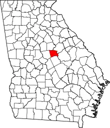 Map of Georgia highlighting Baldwin County