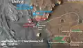 Ingenuity helicopter flight path and Perseverance Traverse Path showing their current locations. Live link