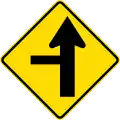 (W11-4/PW-11) Controlled side road junction on left