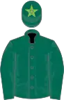 Dark green, dark green cap, light green star