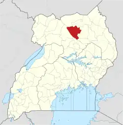 District location in Uganda