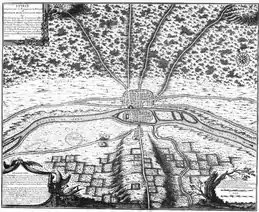 Map of Paris in 508 AD, at the time of the first Frankish kings, the second of eight chronological maps of Paris from Nicolas de La Mare's Traité de la police, as drawn in 1705. (BNF Gallica)