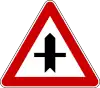 Intersection on a priority road with a non-priority road