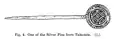 Illustration of one of the pair of pins (1913)