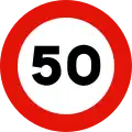 R-301Maximum speed limit (50 km/h)
