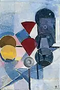 Theo van Doesburg, 1916, Composition II (Still Life), oil on canvas, 45 x 32 cm. Classique-Baroque-Moderne, Anvers: De Sikkel, Paris 1921: Léonce Rosenberg, [p. 35], as Nature morte.